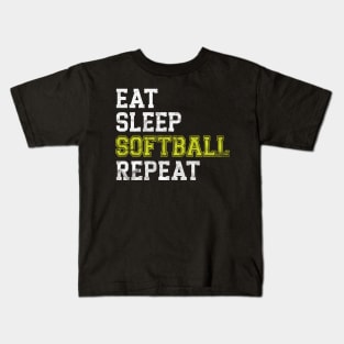 Eat Sleep Softball Repeat' Sport Softball Kids T-Shirt